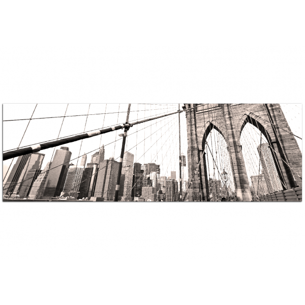 Obraz na plátně - Manhattan Bridge - panoráma